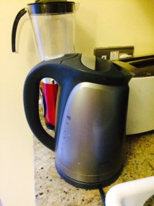 Electric kettle. Every house here has one