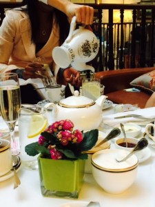 Pouring "tea" (this pot was actually filled with a mojito) 